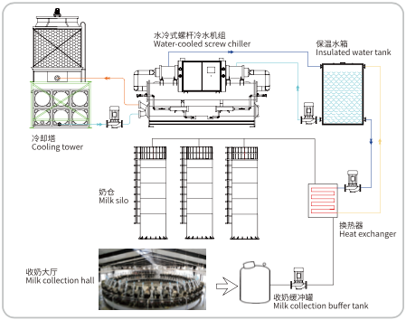 Pasture milk collection rapid cooling system