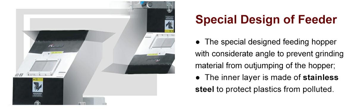 hopper of low speed online plastic crusher