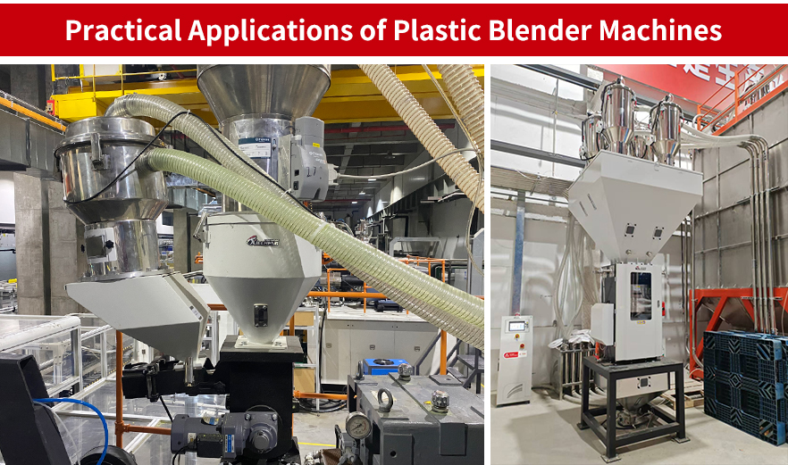 Plastic blender for Injection Molding applications for mixing virgin resin, regrind, masterbatch, and additives in injection molding