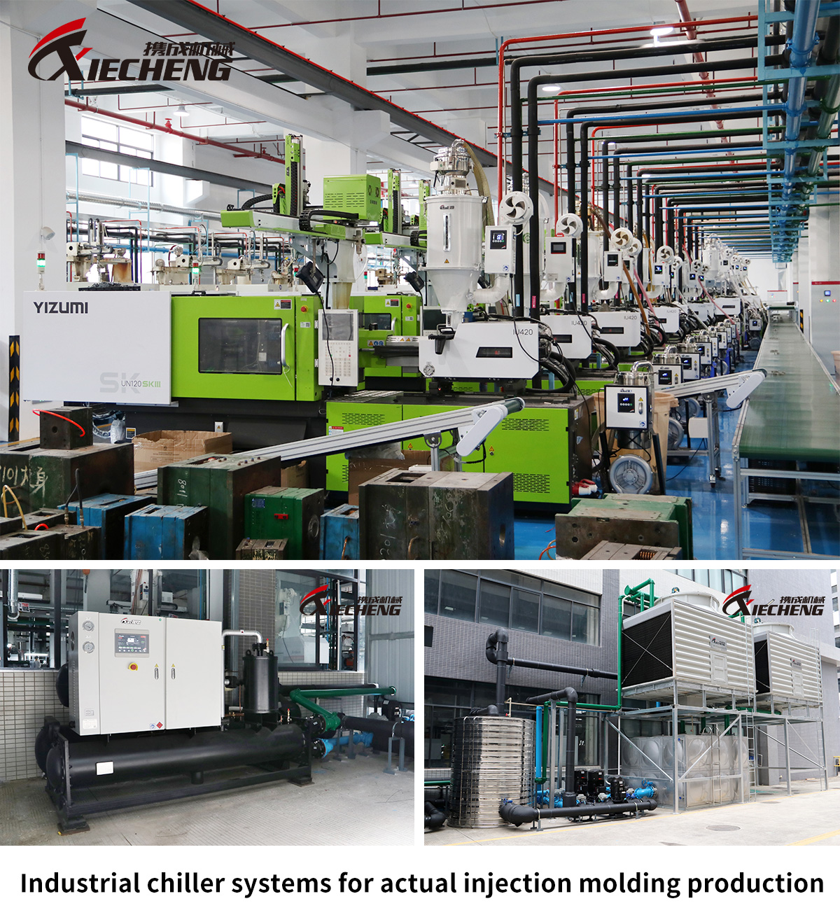 industrial chiller systems for actual injection molding production
